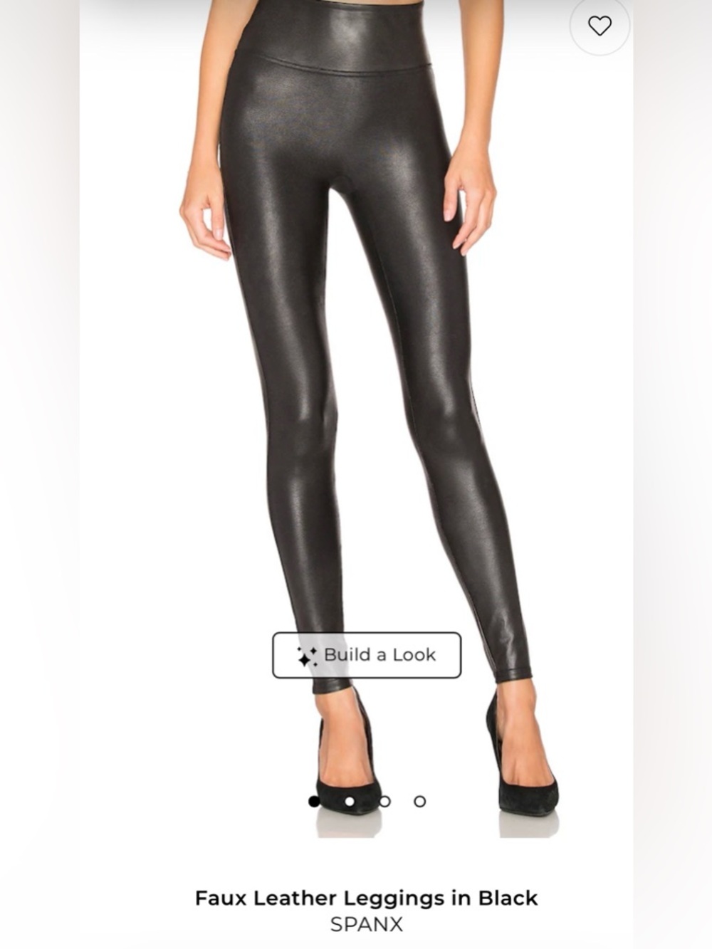 SPANX Black Faux Leather High-Waist Leggings -Large Tall - NWT